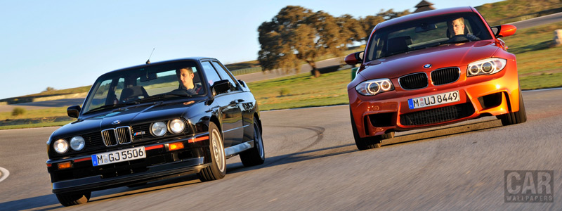   BMW 1-Series M Coupe E82 2011 and BMW M3 Sport Evolution E30 - Car wallpapers